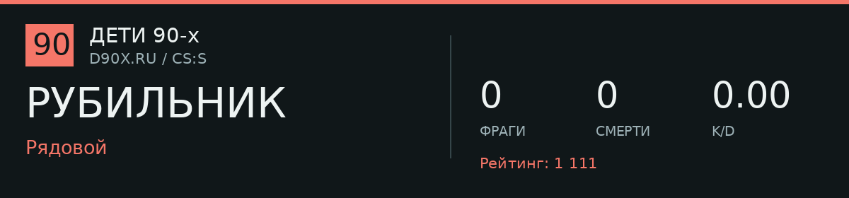 Статистика игрока РУБИЛЬНИК