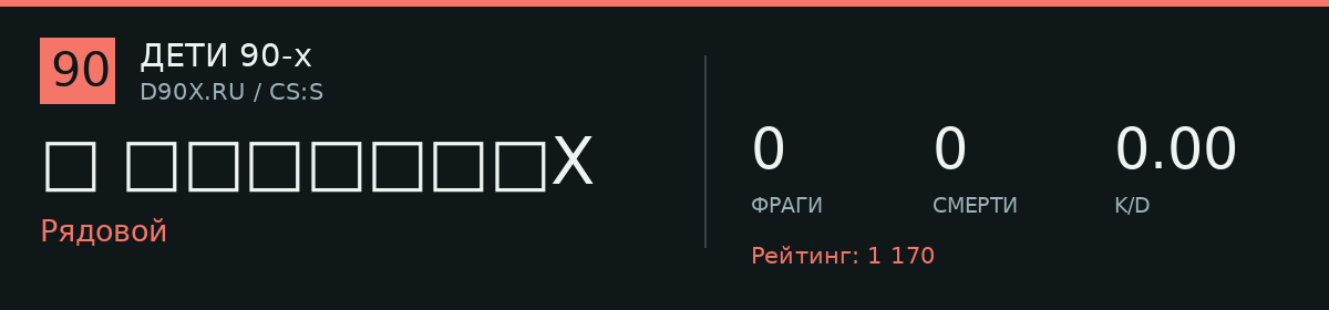 Статистика игрока ス ＫＬＥＮＤＥＥX