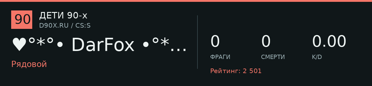 Статистика игрока ♥°*°• DarFox •°*°♥