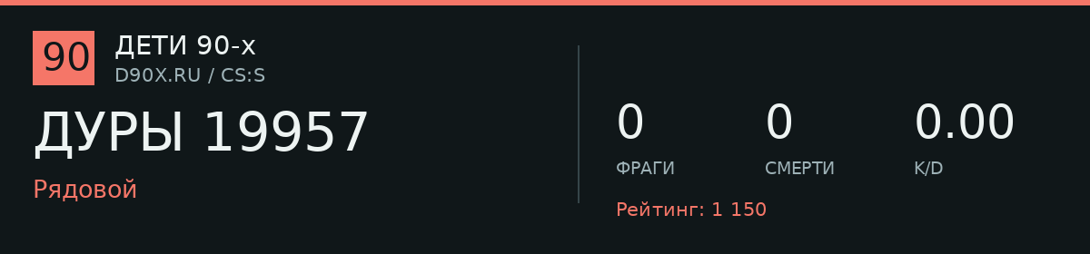 Статистика игрока ДУРЫ 19957