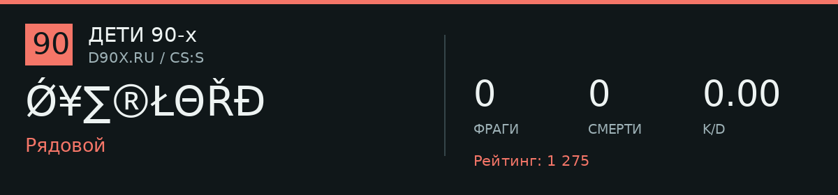 Статистика игрока Ǿ¥∑ⓇŁΘŘĐ