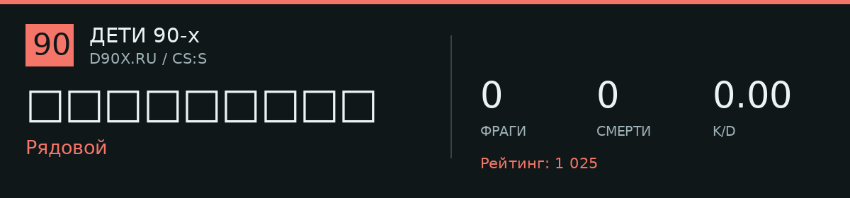Статистика игрока ｓｌａｄｋａｙａ．